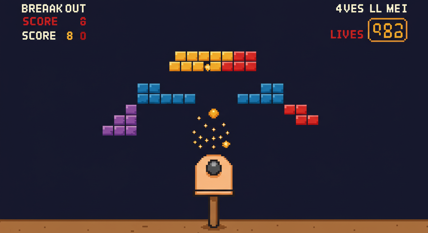 Atari Breakout gameplay screenshot
